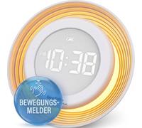 Technoline WT479 - Reloj Despertador Digital pequeño con función de luz Nocturna y Sensor de Movimiento, con Soporte magnético para Colgar en la Pared, Funciona con batería, indicador de Temperatura