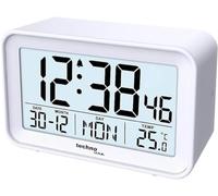 technoline WT497 - Reloj Despertador Digital con Temperatura Interior, Fecha, día de la Semana, Alarma y repetición, Color Blanco