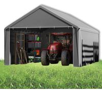 Techo grande para toldo, resistente a los rayos UV, para cubrir vehículos, con cubierta de polietileno, ideal para SUV y botes, de 4x6 metros, color gris.