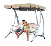 Techo y Asiento de Repuesto para Columpio de Jardín Universal, Fundas para Columpio Exterior, Toldo Recambio Balancín, Accesorios de Jardinería, Protección y(Size:65x45x6inch/164x114x15cm,Color:Beige)