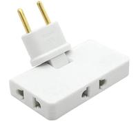TECHZOCO Adaptador Enchufe Plano Múltiple 3 Salidas, Giratorio 180º, Toma de Pared 250V 10A, Blanco