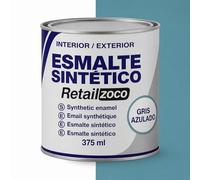 TECHZOCO Esmalte Sintético, Pintura Esmalte, synthetic enamel, Uso en maderas y metales, Apto para interior/Exterior, Contiene 375 ml, Color Gris Azulado