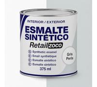 TECHZOCO Esmalte Sintético, Pintura Esmalte, synthetic enamel, Uso en maderas y metales, Apto para interior/Exterior, Contiene 375 ml, Color Gris Perla