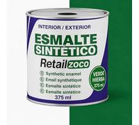 TECHZOCO Esmalte Sintético, Pintura Esmalte, synthetic enamel, Uso en maderas y metales, Apto para interior/Exterior, Contiene 375 ml, Color Verde Hierba