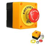 TECHZOCO Interruptor de Botón de Presión para Parada de Emergencia, Seta Pulsador Emergencia, Botón para Emergencia, Instalación orificio de apertura 22 mm, NO + 1 NC DPST | 660V 10A