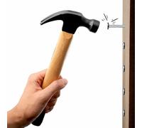 TECHZOCO Martillo de carpintero, Martillo de Garra, martillo de Uña, Apto para Carpintería, sacaclavos, martillo de mano, Mango de madera, Longitud 32.5 cm, 500 gramos