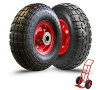 TECHZOCO Ruedas de carretilla inflable, Rueda Carros de Almacén, Rueda neumática, Llanta de Acero, Diámetro 250 mm, Ancho de banda 70 mm, Diámetro buje 20 mm, Soporta hasta 140 Kg, 2 Unidades