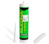 TECHZOCO Silicona universal, Silicona Multiusos, Sellador universal profesional, Apto para sellar superficies no porosas y con contacto con agua, Incluye Cánula, Contiene 280 ml, Color Transparente