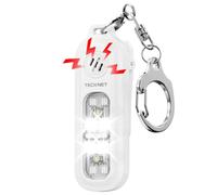 TECKNET Alarma de Bolsillo para Mujeres, 135 dB, Alarma Personal, IPX4, Sirena Recargable con Llavero, Alarma Fuerte para Mujeres en Movimiento, niños, Personas Mayores, Color Blanco