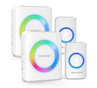 TECKNET Timbre Inalámbrico Exterior Impermeable IP65 Impermeable, Timbre inalámbrico 60 Melodías Ajustables 400m Alcance, 5 Niveles de Volumen (0-120dB), Adecuado para Hogar, Hotel - Blanco