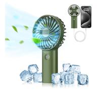 TECKNET Ventilatore Portatile con Powerbank da 5200mAh, Mini Ventilatore USB Ricaricabile [30 Ore di Lavoro], 3 Velocità Regolabili Ventilatore Batteria a Mano per Viaggio/Ufficio/Esterno