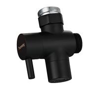 Tecmolog Desviador de Grifo 3 Vias Latón Valvula Desviadora Grifo con Adaptador Grifo M22 a M24 Macho, Negro, SBA021CB