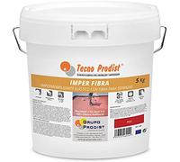 Tecno Prodist IMPER FIBRA (5 Kg, ROJO) Pintura Terrazas Impermeabilizante y elástica con Fibras Incorporadas - Gran cubrición - (A Rodillo o brocha, disponible en color rojo o blanco)