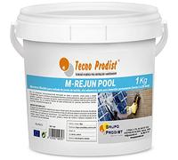 Tecno Prodist - M-REJUN POOL (1 Kg) Mortero flexible para sellado de juntas de baldosas y gresite en piscinas, ceramica, ladrillo, etc, apto para inmersión permanente (Junta 2 a 20 mm) Blanco