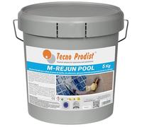 Tecno Prodist M - REJUN POOL, Mortero flexible para sellado de juntas baldosas y gresite en piscinas, ceramica, apto para inmersión permanente Blanco (5 Kg)