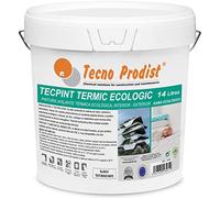 Tecno Prodist TECPINT TERMIC ECOLOGIC (14 Litros) Pintura a la cal, aislante térmico y acústico, interior - exterior al agua, 100% Natural, Paredes y Techos, transpirable - (BLANCO)