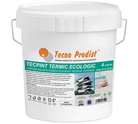 Tecno Prodist TECPINT TERMIC ECOLOGIC (4 Litros) Pintura a la cal, aislante térmico y acústico, interior - exterior al agua, 100% Natural, Paredes y Techos, transpirable - (BLANCO)