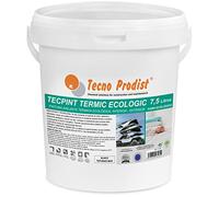 Tecno Prodist TECPINT TERMIC ECOLOGIC (7,5 Litros) Pintura a la cal, aislante térmico y acústico, interior - exterior al agua, 100% Natural, Paredes y Techos, transpirable - (BLANCO)