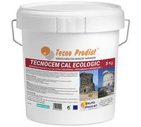 TECNOCEM CAL ECOLOGIC de Tecno Prodist - (5 Kg) Mortero a la cal ecológico, Extratranspirable, antihumedad, impermeable, para enlucidos y revocos, fácil aplicación, color Blanco