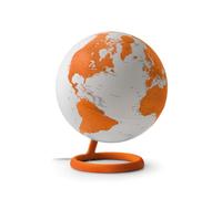 Tecnodidattica Atmosphere Evolve Velvet Corniola - Globo terráqueo de diseño escandinavo con lámpara de colores, cartografía política en inglés, diámetro 30 cm y fabricado en Italia