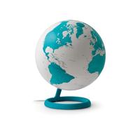 Tecnodidattica Atmosphere Evolve Velvet Zafiro - Globo terráqueo de diseño escandinavo con lámpara de colores, cartografía política en inglés, diámetro 30 cm y fabricado en Italia