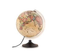 TECNODIDATTICA- Atmosphere - Globo terráqueo sólido de Luminoso y Giratorio con cartografía de Estilo Antiguo y meridiano Graduado, Color, Diametro 30 cm (0331A1AAITLNT041)