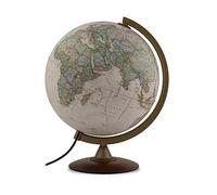 TECNODIDATTICA - Globo Terráqueo NATGEO Explorer Executive 30 | Cartografía National Geographic Executive | Base de Madera de Haya | Iluminado | Texto en Español | Diámetro 30 cm