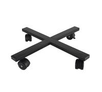 Tecnokit Carro porta plantas de interior y exterior de acero para macetas redondas y cuadradas, macetero con ruedas capacidad 90 kg color negro (40 x 40 x 6,5 cm)