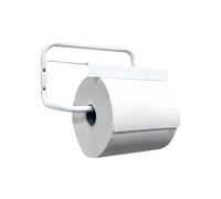 Tecnokit Dispensador de rollo de papel de pared, tornillos y tacos para montaje incluidos, muelles incluidos, Blanco, Portarrollos 29 cm, 40X30X16 H