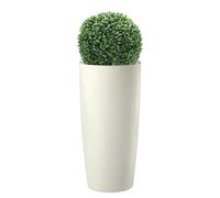 Tecnokit Hierba - Maceta alta para plantas de interior y exterior, diseño moderno con efecto cemento, almendra y antracita, maceta alta con platillo de musa, mate, 35 x 70 y 35 x 90 cm (Mandorla, 35 x