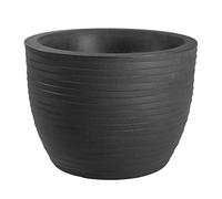 TECNOKIT Nicoli - Maceta de resina Hera Elegance para interior y exterior, diámetro 30, 40, 50, 60 cm, elegante superficie acanalada (50 cm de diámetro, antracita)