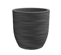 Tecnokit Nicoli - Maceta de resina rotacional Rhea Elegance, para interior y exterior, resistente a los rayos UV, macetera de 30 cm y 40 cm de diámetro (40 x 40 cm de diámetro, antracita)