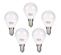 TECNOLUX EURO Bombilla LED Esrerica G45, 7W, E14 y luz blanco 6400K, 560 lúmenes, (5-Unidades)