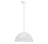 TECNOLUX EURO Lámpara Iluminación colgante moderna nordica Rosca E27 metal para el Restaurante Dormitorio Sala de Estudio Loft Pasillo color blanco 36 cm diámetro 45308