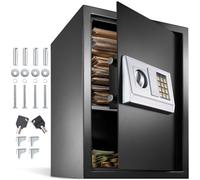 tectake® Caja Fuerte Pequeña con Cerradura Electronica, Sistema de Bloqueo de Doble Perno, Armario Pequeño, Caja Fuerte Empotrable, Cofre para Guardar Dinero, Documentos o Joyas - 35 x 34,5 x 50 cm