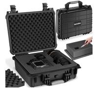 tectake® Caja organizadora plastico, Insertos de gomaespuma, Impermeable, Resistente a la corrosión, maletin Organizador con válvula de presión, Caja estanca Exterior - 42 x 39 x 17,5 cm