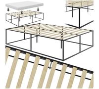 tectake® Cama Matrimonio Metal, Almacenamiento Debajo, Estructura Resistente, Somier Madera de Álamo, Diseño Minimalista, Cama Matrimonio Moderna - 200 x 140 x 46,5 cm