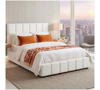 tectake® Cama Tapizada 120 x 200 cm, Teddy, Somier de Láminas Integrado
