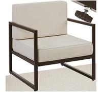 tectake® Conjunto Jardín Exterior de Acero, Sillones Terraza con Acolchado Grueso, Sillas Jardín con Pies Ajustables, Muebles Jardín Exterior, Fundas Repelentes al Agua, Sofás para Jardín - 1 Plaza