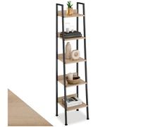 tectake® Estanteria Libros de Madera y Acero, Estanterias Almacenaje , Mueble Auxiliar para Oficina, Sala, Cocina, Recibidor y Baño - 35,5 x 31,5 x 170,5 cm Madera Industrial Clara, Roble Sonoma