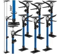 tectake® Juego de Tensores para Puerta, Puntales de Obra Ajustables, Puntal Telescopico Extensible, Puntales Extensibles, Varilla Telescopica, Poste Telescopico Extensible - Juego de 6 Azul