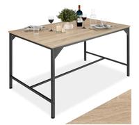 tectake® Mesa Comedor Industrial, Rectangular, Madera y Acero, Estilo Industrial, Pies Ajustables, Muebles de Salon, Mesa Cocina - 120 x 75 x 75 cm Madera Industrial Clara, Roble Sonoma