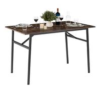 tectake® Mesa Comedor Industrial, Rectangular, Madera y Acero, Estilo Industrial, Pies Ajustables, Muebles de Salon, Mesa Cocina - 120 x 75 x 76 cm Madera Industrial Oscura, Rústica