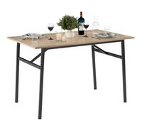 tectake® Mesa Comedor Industrial, Rectangular, Madera y Acero, Estilo Industrial, Pies Ajustables, Muebles de Salon, Mesa Cocina - 120 x 75 x 76 cm Madera Industrial Clara, Roble Sonoma