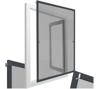 tectake® Mosquiteras Ventana 130 x 150 cm, Tela Mosquitera, Mosquiteras Ventanas Aluminio, Red Antimosquitos Ventana, Mosquitera Ventana Ajustable, Resistente y Transpirable - Antracita