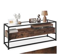 tectake® Mueble TV con Tablero Extraíble, Mueble Television para Salón y Almacenaje, Muebles de Salon, Aparadores para Salon, Mesa TV - 121,5 x 41,5 x 50,5 cm Madera Industrial Oscura, Rústica
