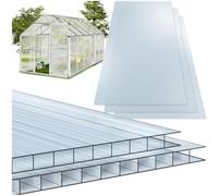 tectake® Placas de Policarbonato Transparente, Resistente al Exterior y a Rayos UV, Tejado Exterior y Marquesina Puerta Exterior, Policarbonato para Techo Lluvia - 10 Placas 121 x 60,5 x 0,4 cm