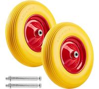 tectake Set 2X Rueda para Carretilla, Llanta de Aluminio Resistente, Neumático Goma Maciza, Equipo de Transporte, Carretillas de Mano, Taller Bricolaje, In je