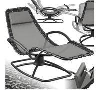 tectake® Tumbona Jardin Exterior, Mecedora Jardin Ergonómica con Balanceo, Capacidad de Carga: 120 kg, Impermeable, Textileno Transpirable, Sillas Tumbonas Terraza - Gris