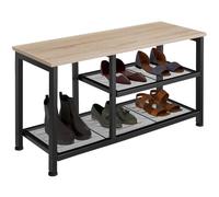 tectake® Zapatero Entrada Recibidor Industrial, Recibidores de Entrada, Muebles de Salon de Madera, Organizador Zapatos, Estanteria - 80 x 30 x 45,5 cm Madera Industrial Clara, Roble Sonoma